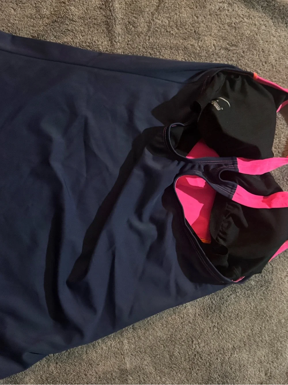 Nike Women’s Pink & Navy Racerback Swim Top